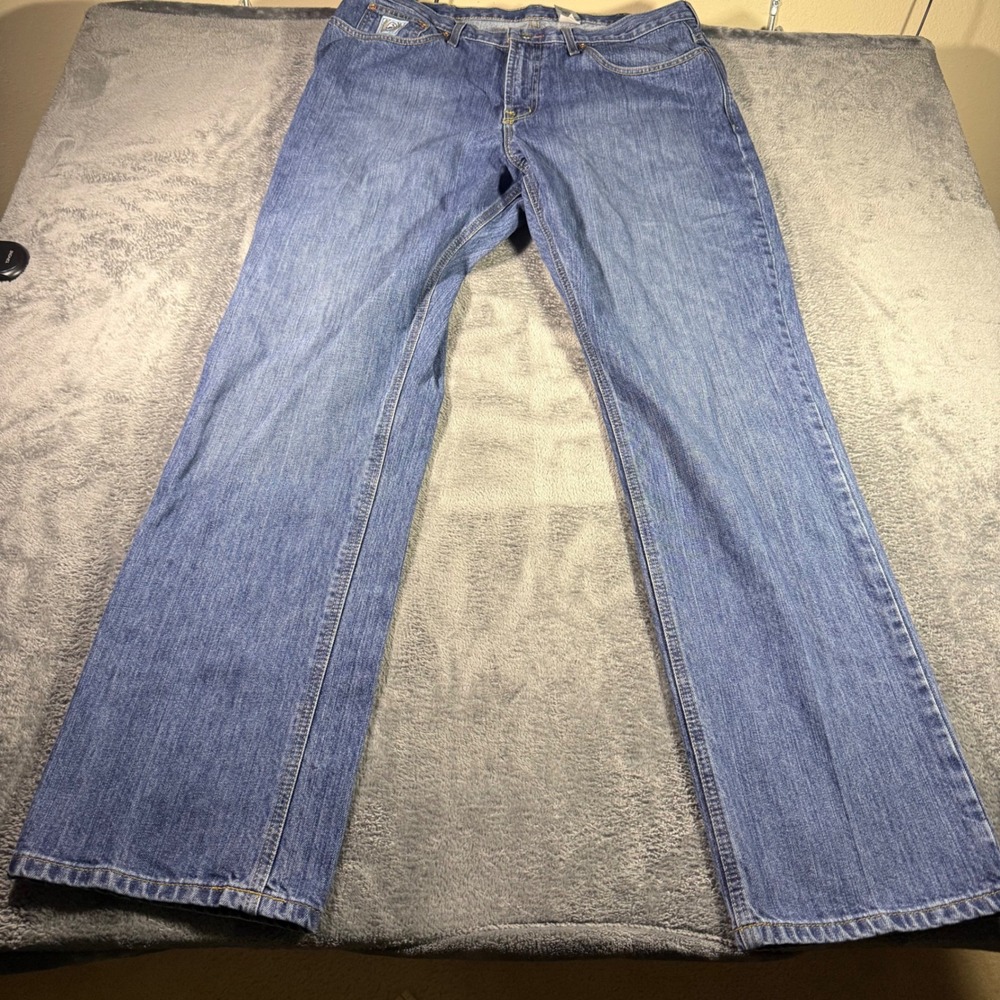 Cinch White Label Mens Medium Wash Straight Leg Western Denim Jeans 40x36